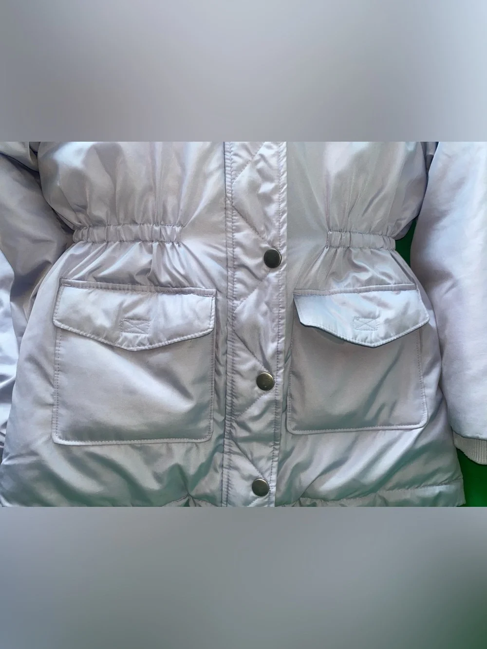 Old Navy Lavender Puff Coat with Faux Fur Hood
